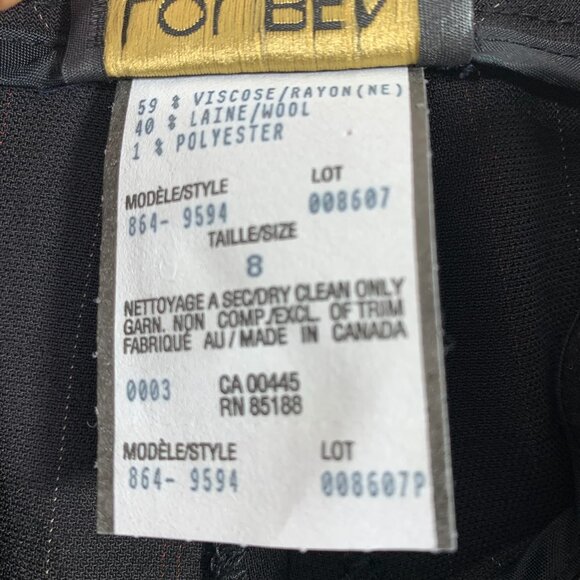 wool blend 2 piece set pinstripe womens suit blazer sz12 pants SZ 8 LOUBEN - Picture 16 of 16